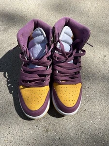 Air Jordan 1 Retro Alto OG Brotherhood Púrpura Dorado talla 5.5Y - Imagen 1 de 8