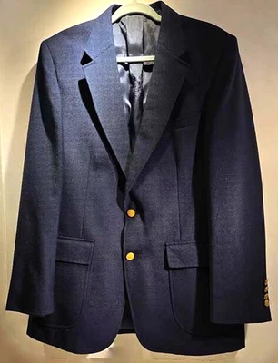Blazer Oakton Para Hombres 42 L Azul Marino 2 Botones Dorados Mezcla de Lana Chaqueta Deportiva Hecha en EE. UU. Foto 1 de 4