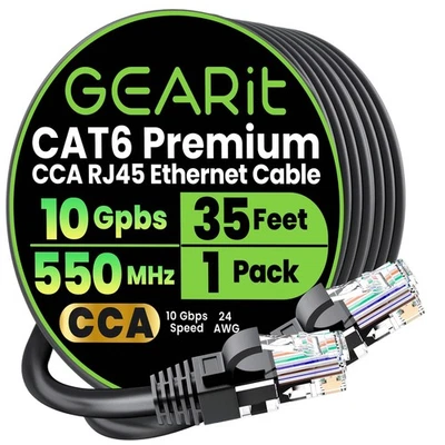 Ethernet Cable Cat 6 RJ45 CCA Network Internet Cable UTP Black