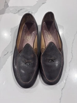 Belgian Shoes Dark Brown Lizard Calf Henri Loafer Men’s 7M - Image 1 of 4