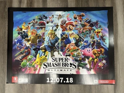 GameStop 2018 Super Smash Bros. Ultimate Poster XL 36in x 26in Nintendo Switch - Изображение 1 из 4