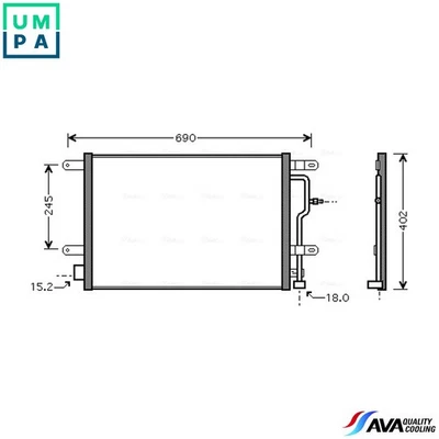 CONDENSER AIR CONDITIONING AI5199 FOR AUDI A4/S4/Convertible A6/S6 ALT 2.0L 4cyl - Image 1 of 4