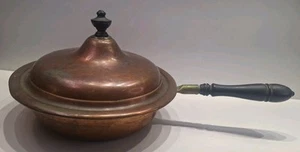 Antiguo plato de rozaduras de cobre y bronce con tapa Manning Bowman Co principios de 1900 - Imagen 1 de 7
