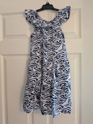 Girls Vineyard Vines Dress Size Medium 7/8  Sleeveless Sailboats Nautical Beach - Image 1 of 3
