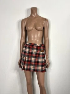Vtg Dolce & Gabbana Red Plaid Mini Skirt 38 XS - Picture 1 of 6