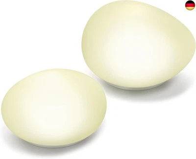 Solar Glas Deko Steinleuchten 2er Set Lichtfarbe neutralweiß 4100K  - Bild 1 von 4