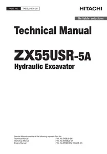 Hitachi ZX55USR-5A Excavator Service Manual with Schemes - Picture 1 of 9