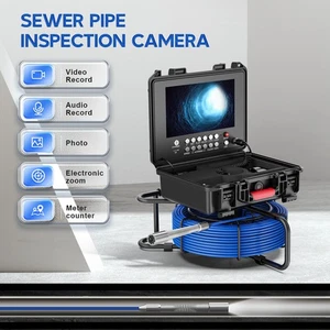 9'' HD DVR Sewer Camera Pipe Inspection Camera 17mm Video Camera Meter Counter - Picture 1 of 20