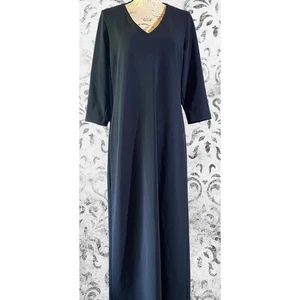 Minimalist Boston Proper Womens L Maxi Career Knit 1/2 Sleeve Coastal Slit Dress - Picture 1 of 10
