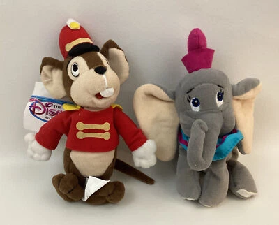 Disney Store Dumbo Lot Of 2 Mini Bean Bag Plush Timothy Mouse And Dumbo 8" - Image 1 of 4