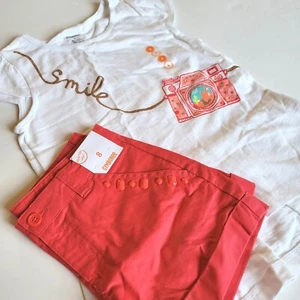 Gymboree Girls 8 Desert Dreams Smile Camera Tunic Top pink Gem Shorts Set NWT  - Picture 1 of 4