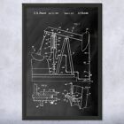 Framed Oil Well Pump Jack Wall Art Print Energy Contractor Roughneck Gift