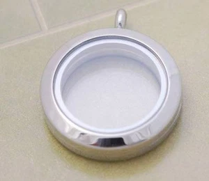 ROUND 25MM LIVING MEMORY LOCKET PENDANT STAINLESS STEEL for Floating Charm ~PRO1 - Picture 1 of 1
