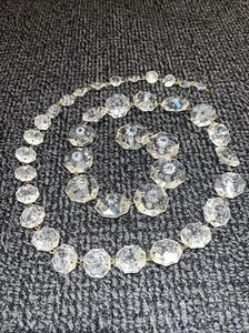 42” VINTAGE OCTAGON CRYSTAL LONG STRANDS CHANDELIER GRADUATED. - Picture 1 of 3