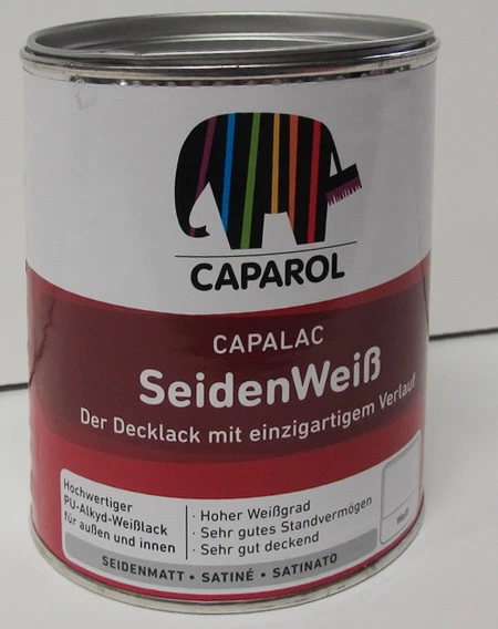 750ml Caparol Capalac SeidenWeiß Seidenmatt, aromatenfrei, Weisslack  - Bild 1 von 1