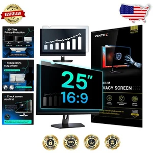 25" Laptop Privacy Filter - Anti-Scratch and Eye-Strain Relief Screen Protector - Picture 1 of 11