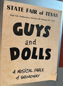 State Fair of Texas 1951 Musical "Guys and Dolls" program - Picture 1 of 1