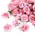 Kesoto 50pcs Pink Roses Artificial Flowers Bulk, 1.6" Small Silk Fake Roses F...