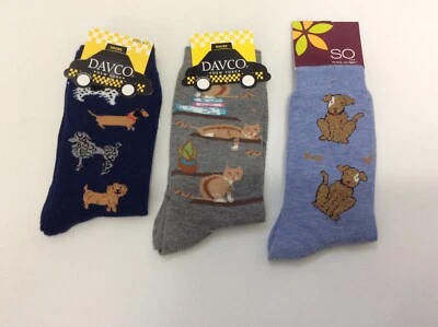 3 PARES CALCETINES MUJER NOVEDAD ANIMAL CREW * NUEVOS CON ETIQUETAS* PERROS/GATOS * AZUL/GRIS * ¡LINDOSOS! Foto 1 de 2