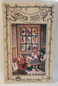 VTG Garden Seed Co. Once Upon A Vine Wall Quilt Pattern Vegetable Theme UnCut - Picture 1 of 4