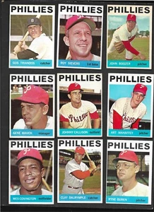 1964 TOPPS PHILADELPHIA PHILLIES COMPLETE TEAM SET -27 RANGE NR/MINT BRIGGS AUTO - Picture 1 of 8