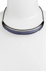 Alexis Bittar 167220 Womens Lucite Neo Bohemian Crescent Collar Necklace Blue - Picture 1 of 2