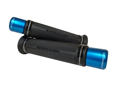 Suzuki GSX1250FA Barracuda Handlebar Grips Ring Black + Blue Bar Ends - Image 1 of 3