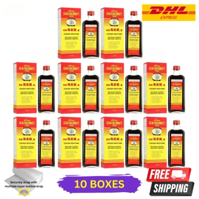 10 X African Sea Coconut 177ml Cough Mixture Relieves Coughs & Soothes Throats - Image 1 of 4