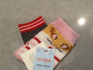 Girls Holiday Christmas Socks Wondershop slipper socks & crew lot 3 sm 5.5-8.5 - Picture 1 of 2