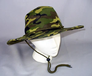 CHAPEAU BOONIE HOMME CAMOUFLAGE SAFARI JUNGLE AUSSIE OUTBACK LARGE BORD - Photo 1/17
