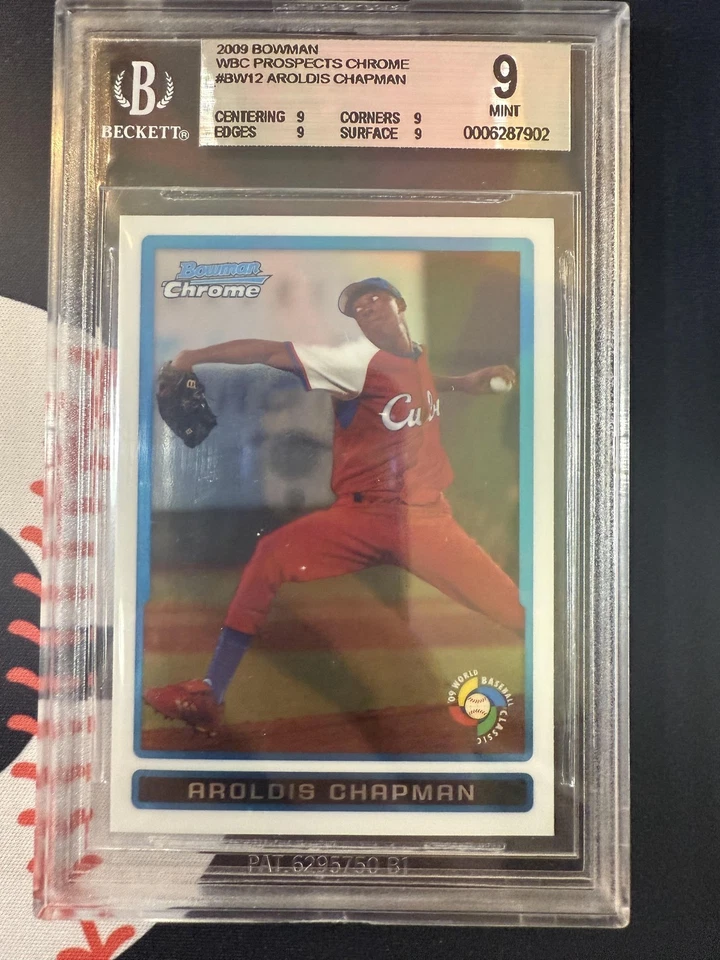 #BCW12 Aroldis Chapman 2009 Bowman Cuba sports Chrome WBC Prospects - Image 1 of 2
