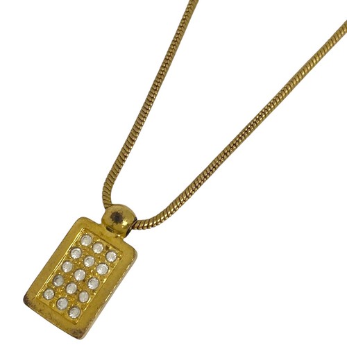 Collana con strass logo Christian Dior placcato oro placcato oro donna