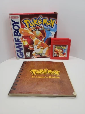 Pokemon versão vermelha primeira impressão Nintendo GameBoy autêntico testado e funcionando na caixa - Imagem 1 de 4