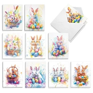 20 Assorted Easter Note Cards Boxed Set 4 x 5.12 Inch with Envelopes (10 Desi... - Picture 1 of 6