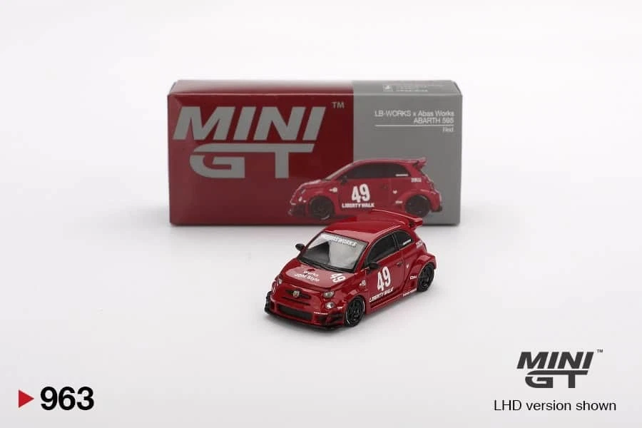 Mini GT MGT00963LHD LB-WORKS x Abas Works ABARTH 595 Red Die Cast 1/64 - Immagine 1 di 3