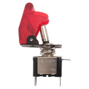 High Performance Toggle Switch with Red Lid for Car and Boat Applications - Picture 1 of 12