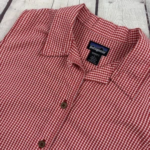 Patagonia Hemd Large Gingham ärmellos Button Down rot weiß Freizeit - Bild 1 von 9