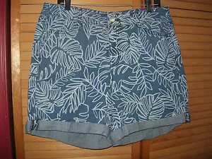 LANE BRYANT Blue Stretch Denim Palm Print Weekend Shorts Choose Size - Picture 1 of 3