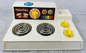 Vintage Fisher Price 1978 Fun with Food Play Kitchen Stove Top #919 WORKS!
