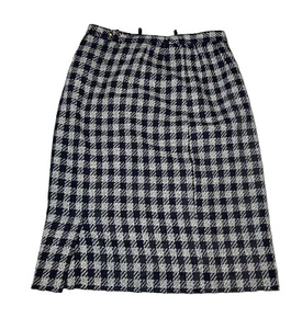 Salvatore Ferragamo Mujer’s Falda Lana Azul Marino Patrón Talla 46 Hecha en Italia 24’ - Imagen 1 de 7