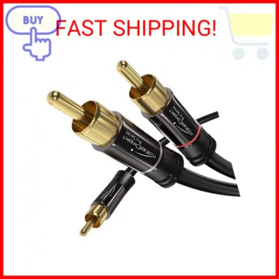 KabelDirekt – RCA/Phono Y Cable – 3ft Short – 1 to 2 RCA/Phono, Stereo Audio Cab - Image 1 of 2