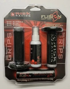 BRAND NEW RISK RACING FUSION 2.0 MOTOCROSS GRIPS TECH BONDING SYSTEM - MX GREY - Picture 1 of 2
