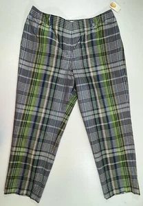 Talbots Woman’s Plus Plaid Silk Cotton Lined Cropped Pants 18 - Picture 1 of 11