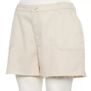Women's Plus Size High-Waist Denim Shorts Sonoma Goods For Life® - Cream, 16W - Picture 1 of 6
