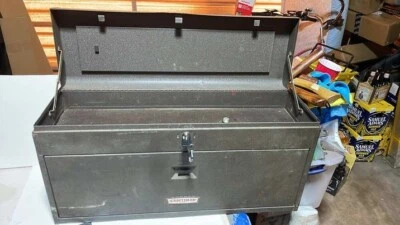 VINTAGE CRAFTSMAN MACHINIST TOOL BOX W/ KEYS 8 DRAWER BROWN CRINKLE CROWN LOGO - Image 1 of 4