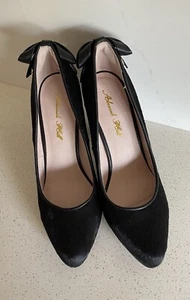 Alannah Hill Shoes 9cm High Heel Black Suede Stiletto Peep Toe Size - Picture 1 of 7
