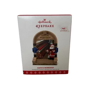 SANTA'S WORKSHOP HALLMARK ORNAMENT 2017 SOUND AND LIGHT Elves Toys New Magic - Picture 1 of 10