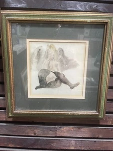 Boceto a color original de Raphael Soyer “Medias negras” - Imagen 1 de 4