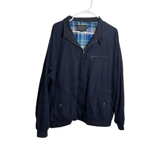 Pendleton Jacket Men's XL Navy Blue Plaid Lined Madras India Full Zip Barn Coat - Picture 1 of 10