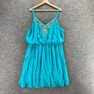 Maurices Dress Women 3 Blue Sheath Short Elastic Waist V-Neck Sleeveless Casual - Image 1 of 4